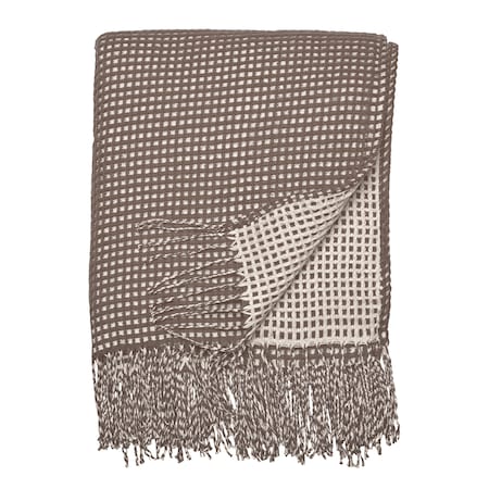 Classic Accessories Indoor/Outdoor Reversible Throw Blanket, 66 x 59 Inch, Dark Taupe 50-149-011001-EC